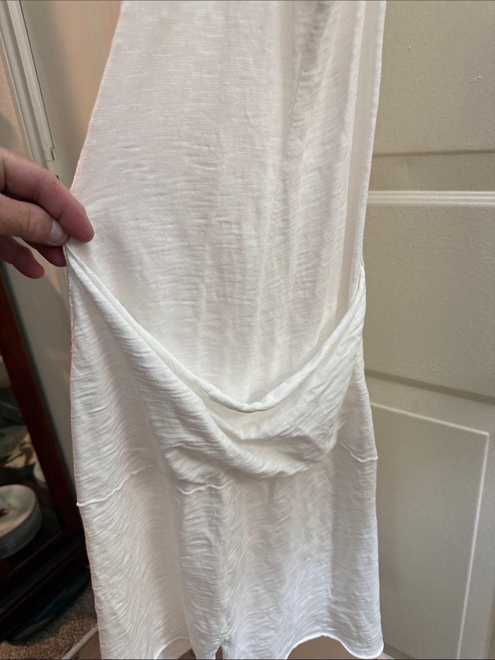Summer Dress☀️🌴😎 Lightweight 100% Cotton White Sleeveless Pocket Dress XXL - Picture 2 of 13